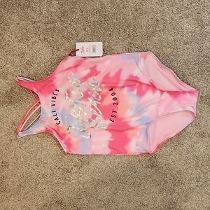 Justice Graphic Razorback One Piece Swimsuit 12-14PL NWT